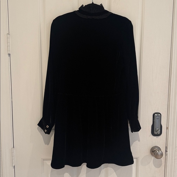 The Kooples Short Black Velvet Dress with Bijou Buttons. - Picture 12 of 15